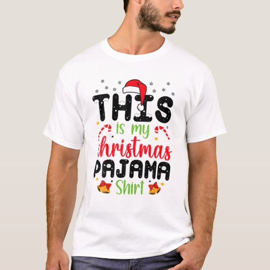 これは私のクリスマスパジャマ家族マッチングクリスマス Tシャツ (正面)