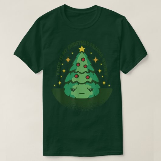 これは私のクリスマスパジャマ悲しいクリスマスツリーである Tシャツ (デザイン正面)