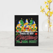 これは私のクリスマスパジャマ格言バレーボール球 カード (黄色い花)