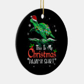 これは私のクリスマスパジャマ海タートルサンタハットL セラミックオーナメント (右)