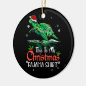 これは私のクリスマスパジャマ海タートルサンタハットL セラミックオーナメント (左)