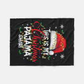 これは私のクリスマスパジャマ照明の男性の女性の子供 フリースブランケット (正面(横))