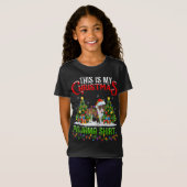 これは私のクリスマスパジャマ照明ブルテリア Tシャツ (正面フル)