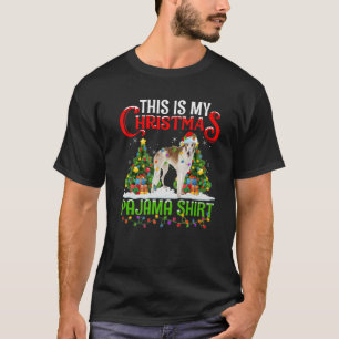 これは私のクリスマスパジャマ照明ボルゾイドッグXm Tシャツ