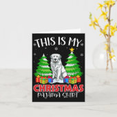 これは私のクリスマスパジャマ素晴らしピレネー犬Xma カード (黄色い花)