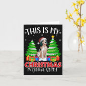 これは私のクリスマスパジャマ英語セッター犬Xma カード (黄色い花)