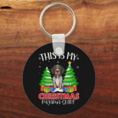 これは私のクリスマスパジャマ英語ポインタ犬Xmである キーホルダー (正面)