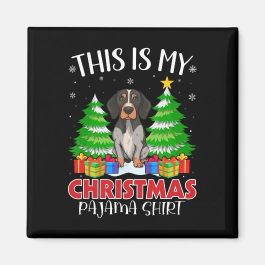これは私のクリスマスパジャマ英語ポインタ犬Xmである マグネット (正面)