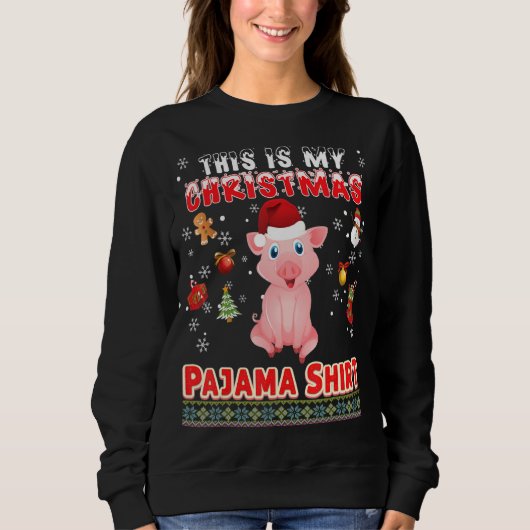これは私のクリスマスパジャマ豚の醜いセーターMerr スウェットシャツ (正面)