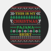 これは私のクリスマスパジャマ醜いセーターラクロス ラウンドシール (正面)