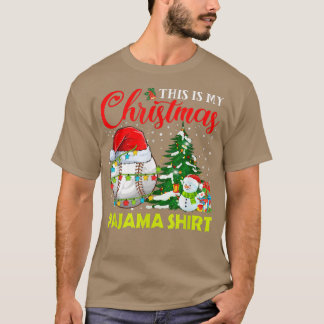 これは私のクリスマスパジャマ野球クリスマスツリー Tシャツ
