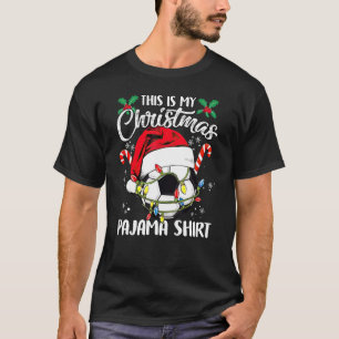これは私のクリスマスパジャマ サッカー Xmas サンタ 面白 Tシャツ