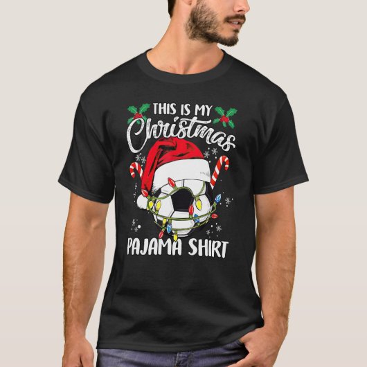 これは私のクリスマスパジャマ サッカー Xmas サンタ 面白 Tシャツ (正面)