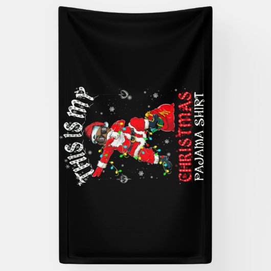 これは私のクリスマスパジャマDabbingアフリカンサンタ 横断幕 (縦)