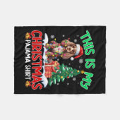 これは私のクリスマスパジャマErスパニエル犬犬愛好家 フリースブランケット (正面(横))