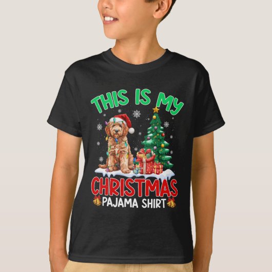 これは私のクリスマスパジャマGoldendoodle犬の恋人 Tシャツ (正面)