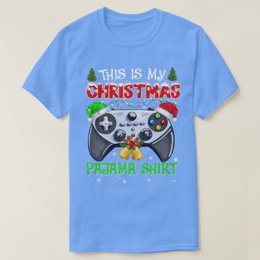 これは私のクリスマスパジャマSanta Hatゲーマーのビデオ Tシャツ (デザイン正面)