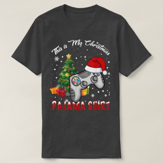 これは私のクリスマスパジャマSanta Hatゲーマーのビデオ Tシャツ (デザイン正面)
