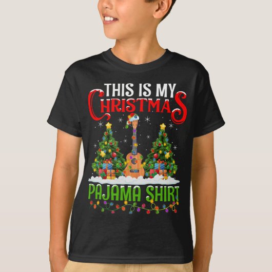 これは私のクリスマスパジャマUkulele音楽クリスマ Tシャツ (正面)