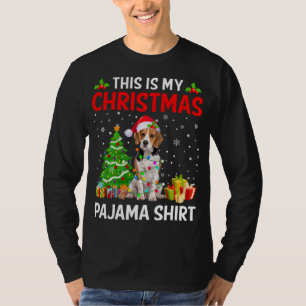 これは私のクリスマスビーグル犬パジャマクリスマスライト Tシャツ