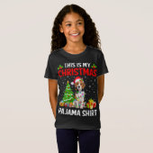 これは私のクリスマスビーグル犬パジャマクリスマスライト Tシャツ (正面フル)