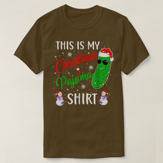 これは私のクリスマスピックパジャマサンタクリスマスホリ Tシャツ (デザイン正面)