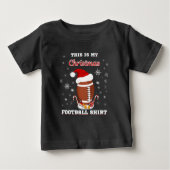 これは私のクリスマスフットボールのシャツで軽食 ベビーTシャツ (正面)