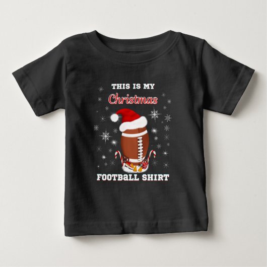 これは私のクリスマスフットボールのシャツで軽食 ベビーTシャツ (正面)