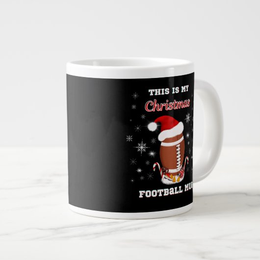 これは私のクリスマスフットボールのマグカップと軽食 ジャンボコーヒーマグカップ (正面右)