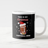 これは私のクリスマスフットボールのマグカップと軽食 ジャンボコーヒーマグカップ (右)