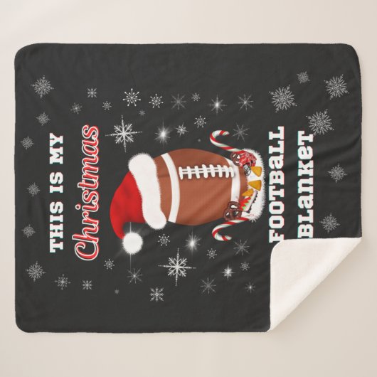 これは私のクリスマスフットボールの毛布と軽食 シェルパブランケット (正面(横))