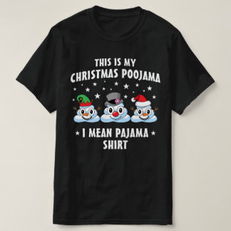 これは私のクリスマスプーおもしろいジャマ雪ウンチ Tシャツ
