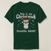 これは私のクリスマスペンギンパジャマサンタハット雪 Tシャツ (デザイン正面)