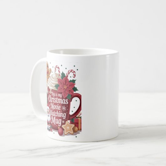 これは私のクリスマスムービーを見るマグカップクリスマス コーヒーマグカップ (正面左)
