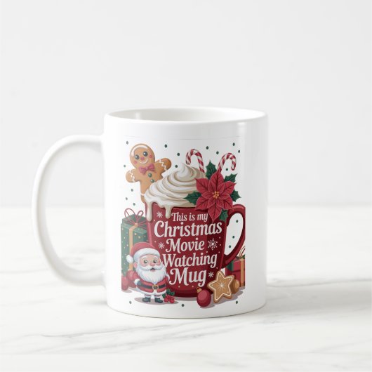 これは私のクリスマスムービーを見るマグカップクリスマス コーヒーマグカップ (左)