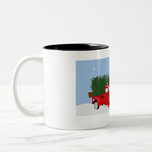 これは私のクリスマスムービーを見るマグカップ ツートーンマグカップ (左)