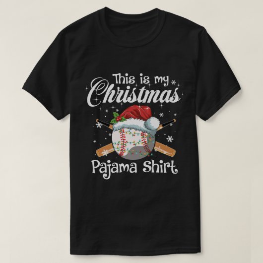 これは私のクリスマス野球のパジャマの男の子への贈り物だ Tシャツ (デザイン正面)