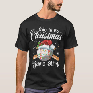これは私のクリスマス野球のパジャマの男の子への贈り物だ Tシャツ
