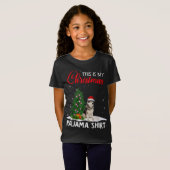これは私のクリスマスPajamaシベリアハスキークリスマスが行う Tシャツ (正面フル)