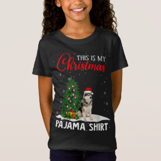 これは私のクリスマスPajamaシベリアハスキークリスマスが行う Tシャツ