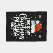 これは私のクリスマスpajamaライト男性の女の子 フリースブランケット (正面(横))