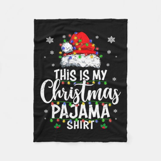 これは私のクリスマスpajamaライト男性の女の子 フリースブランケット (正面)
