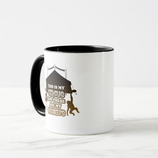 これは私のサーカスで、これらは私のモンキーマグである マグカップ (正面左)