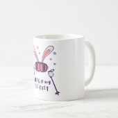 これは私のスキースーツのスキーポール付きスキーのウサギ コーヒーマグカップ (正面右)