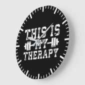 これは私のセラピー – ジムトレーニング 感動的 ラージ壁時計 (傾斜)