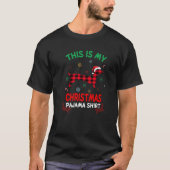 これは私のダックスシャント犬クリスマスパジャマスレッドプラ Tシャツ (正面)