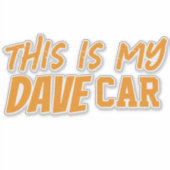 これは私のデイブカー – オレンジ シール (正面)