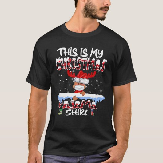これは私のトナカイのクリスマスアイスパジャマサンタハット Tシャツ (正面)