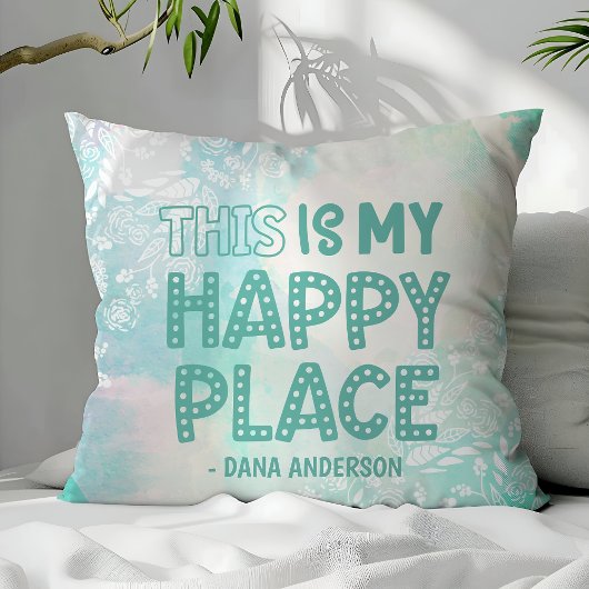 これは私のハッピープレイスウォーターカラーフローラモノグラム クッション