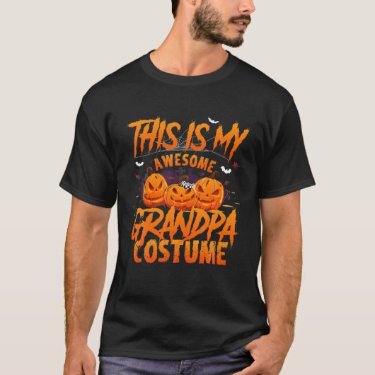 これは私のハロウィン素晴らしのおじいちゃんコスチュームかぼちゃだ Tシャツ (正面)